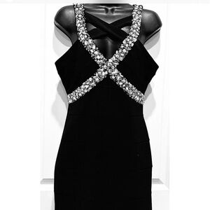 Crystal Doll Little Black Dress SZ 9 f